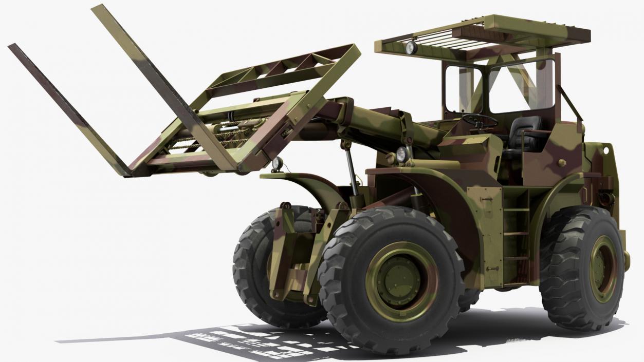 Pettibone Rough Terrain Camouflage Military Forklift Rigged 3D model