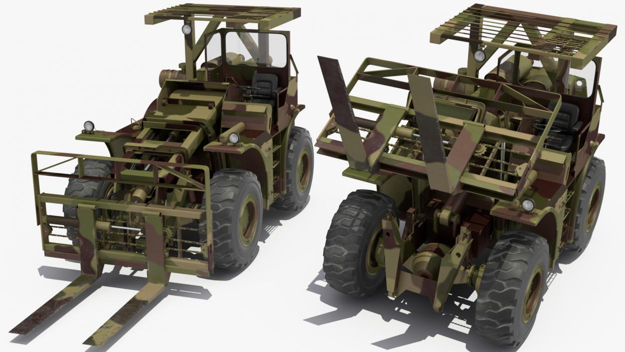 Pettibone Rough Terrain Camouflage Military Forklift Rigged 3D model