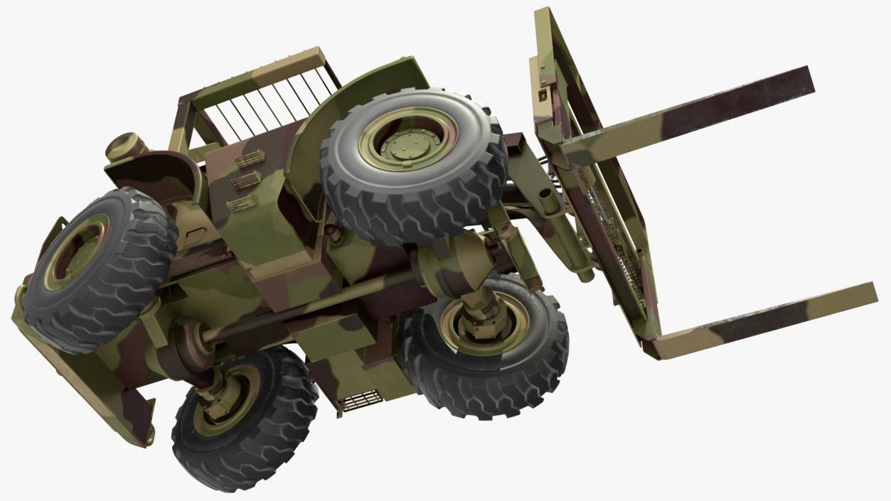 Pettibone Rough Terrain Camouflage Military Forklift Rigged 3D model