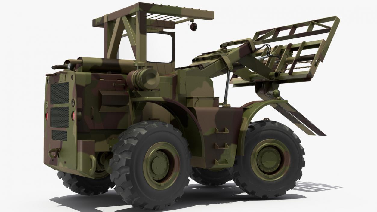 Pettibone Rough Terrain Camouflage Military Forklift Rigged 3D model