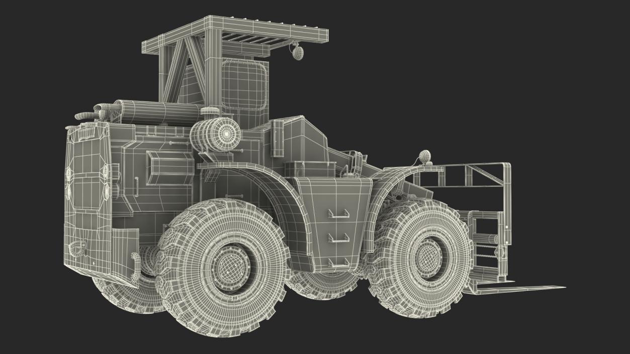 Pettibone Rough Terrain Camouflage Military Forklift Rigged 3D model