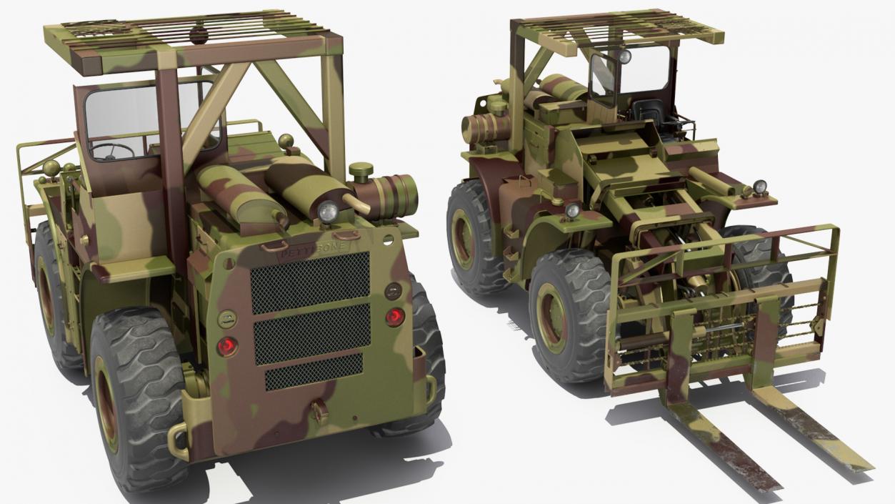 Pettibone Rough Terrain Camouflage Military Forklift Rigged 3D model