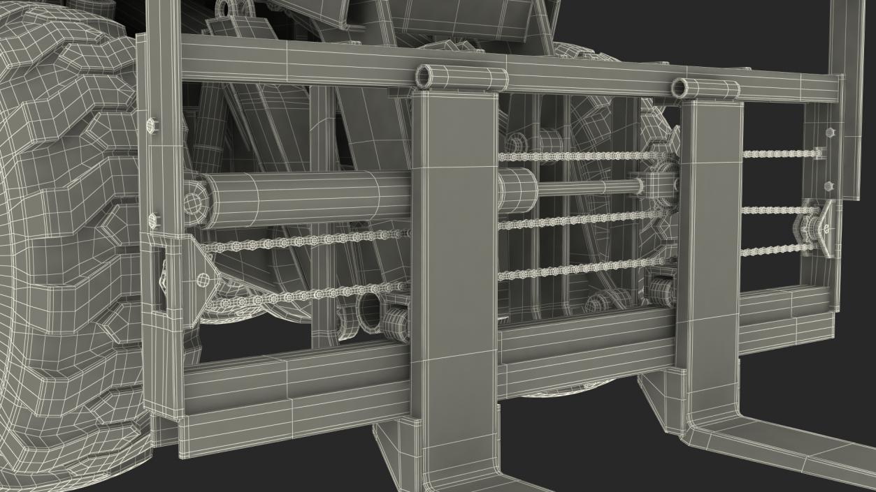 Pettibone Rough Terrain Camouflage Military Forklift Rigged 3D model