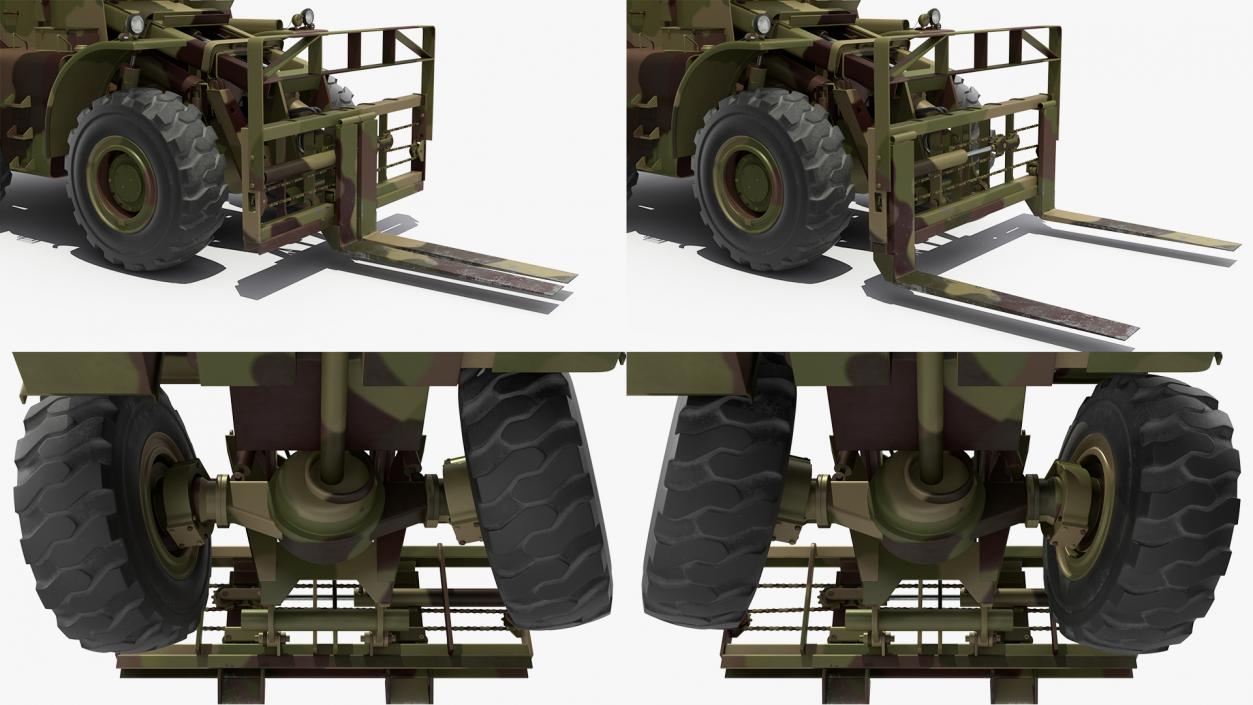 Pettibone Rough Terrain Camouflage Military Forklift Rigged 3D model