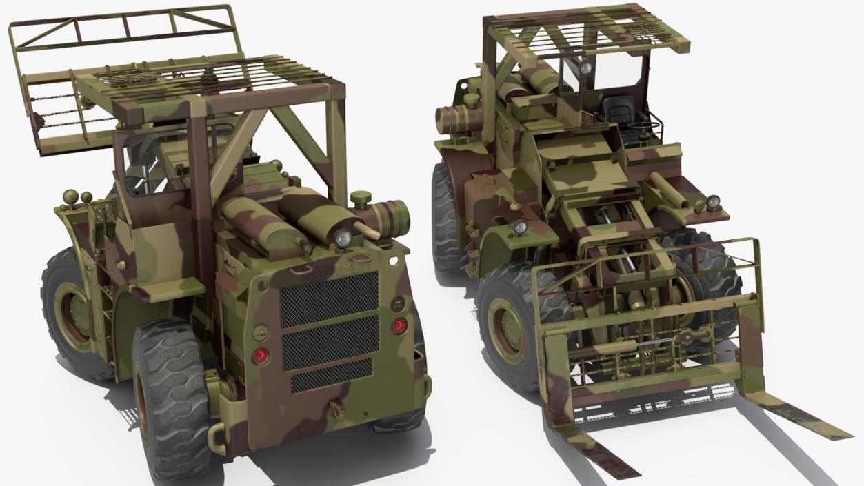 Pettibone Rough Terrain Camouflage Military Forklift Rigged 3D model