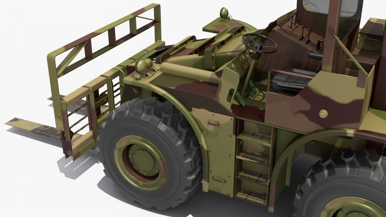 Pettibone Rough Terrain Camouflage Military Forklift Rigged 3D model