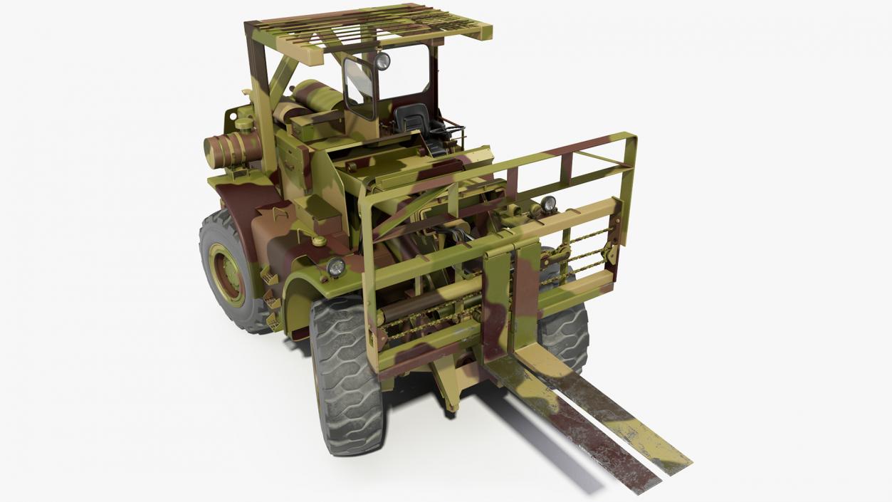 Pettibone Rough Terrain Camouflage Military Forklift Rigged 3D model