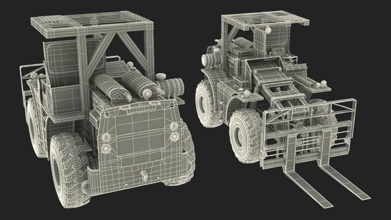 Pettibone Rough Terrain Camouflage Military Forklift Rigged 3D model