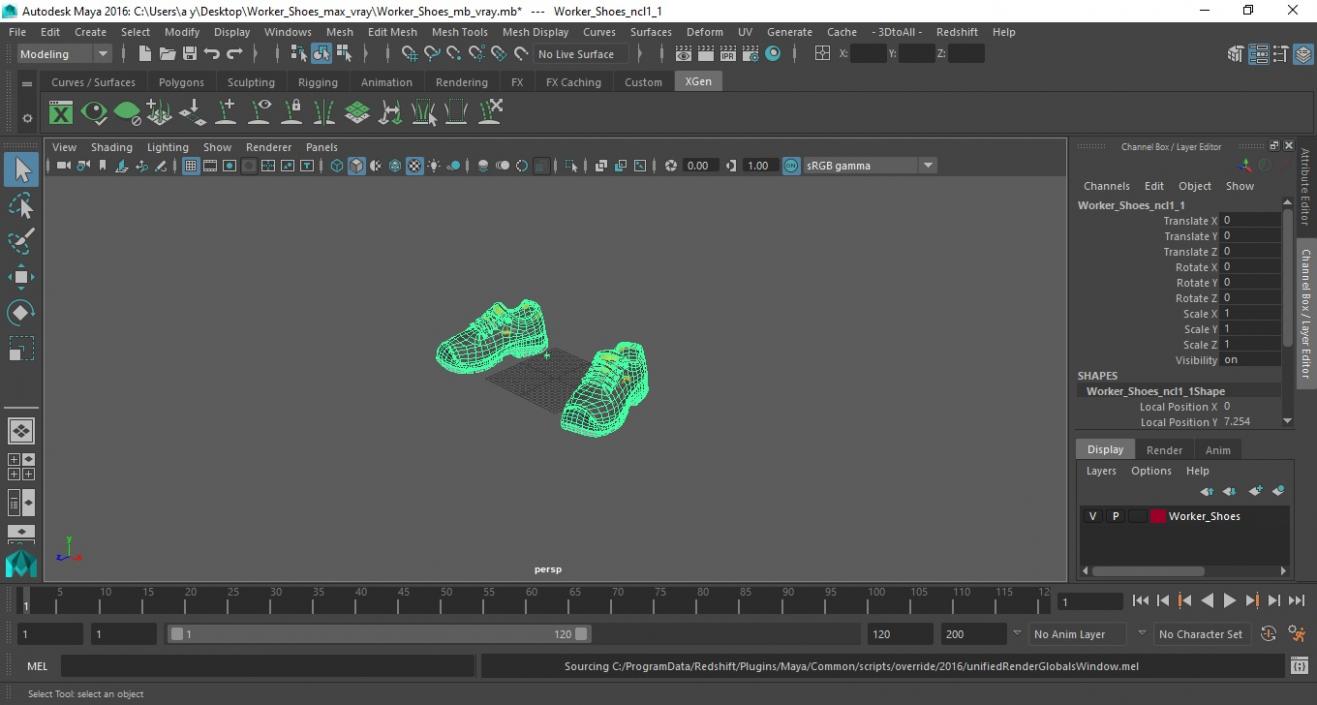 Worker Shoes 3D