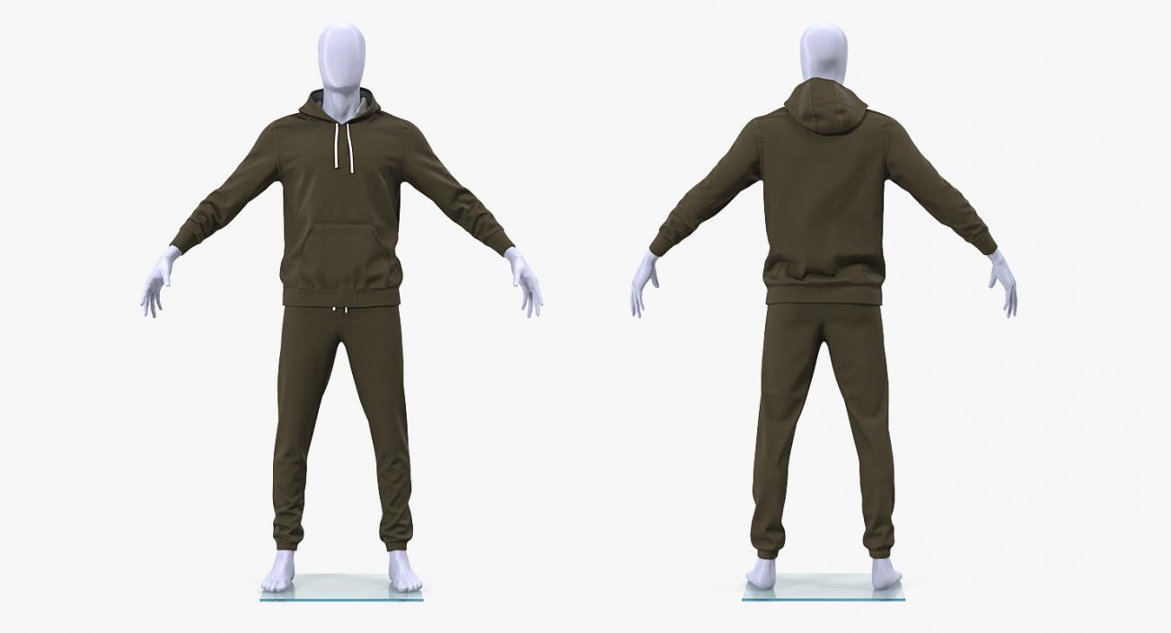 3D Sportswear Suit Lowered Hood on Mannequin