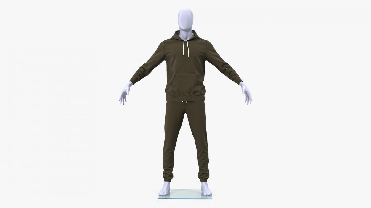 3D Sportswear Suit Lowered Hood on Mannequin