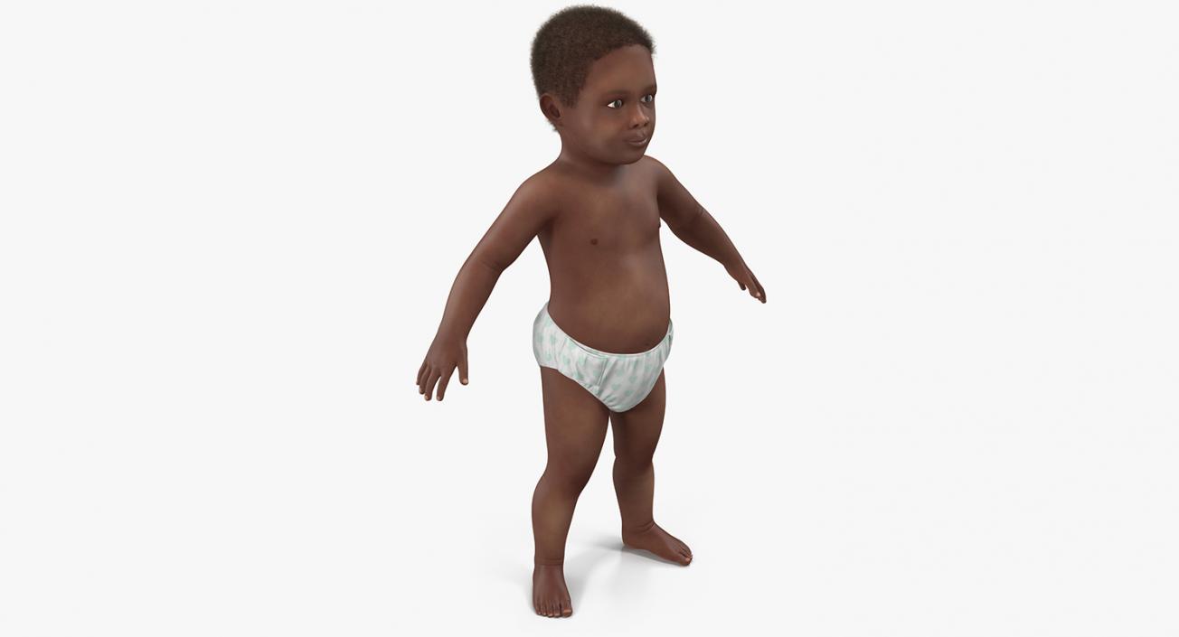 3D model African American Baby with Fur