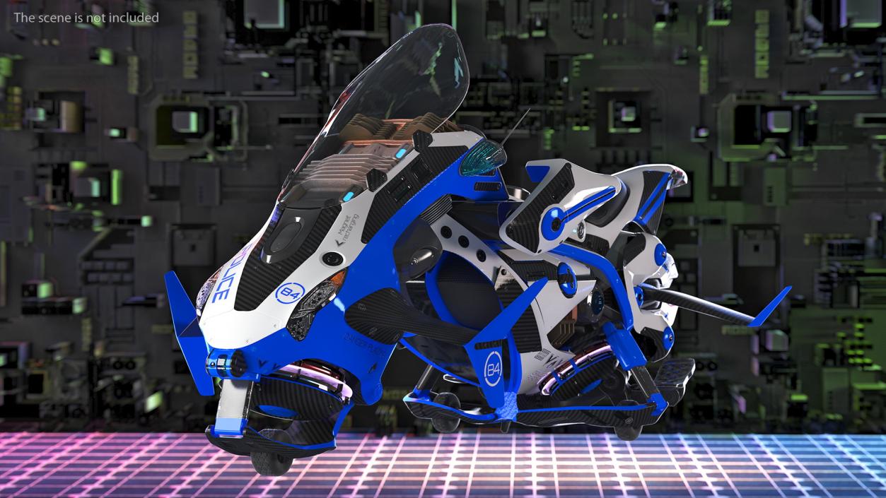 Scifi Fly Motorcycle Police 3D