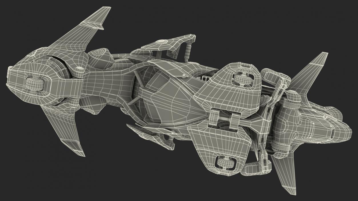 Scifi Fly Motorcycle Police 3D