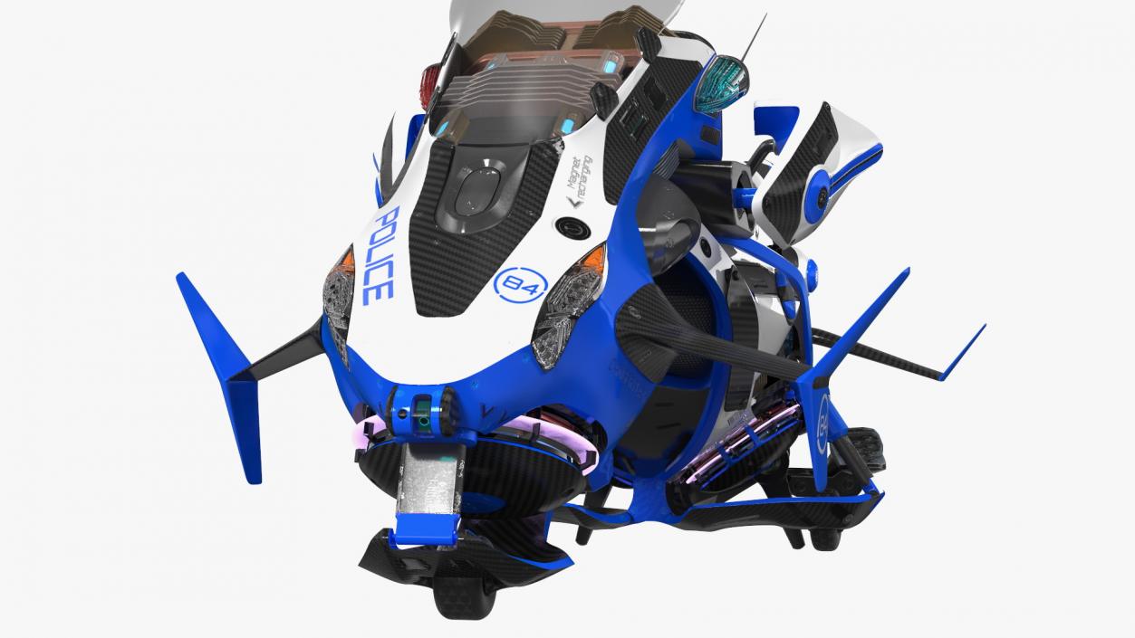 Scifi Fly Motorcycle Police 3D