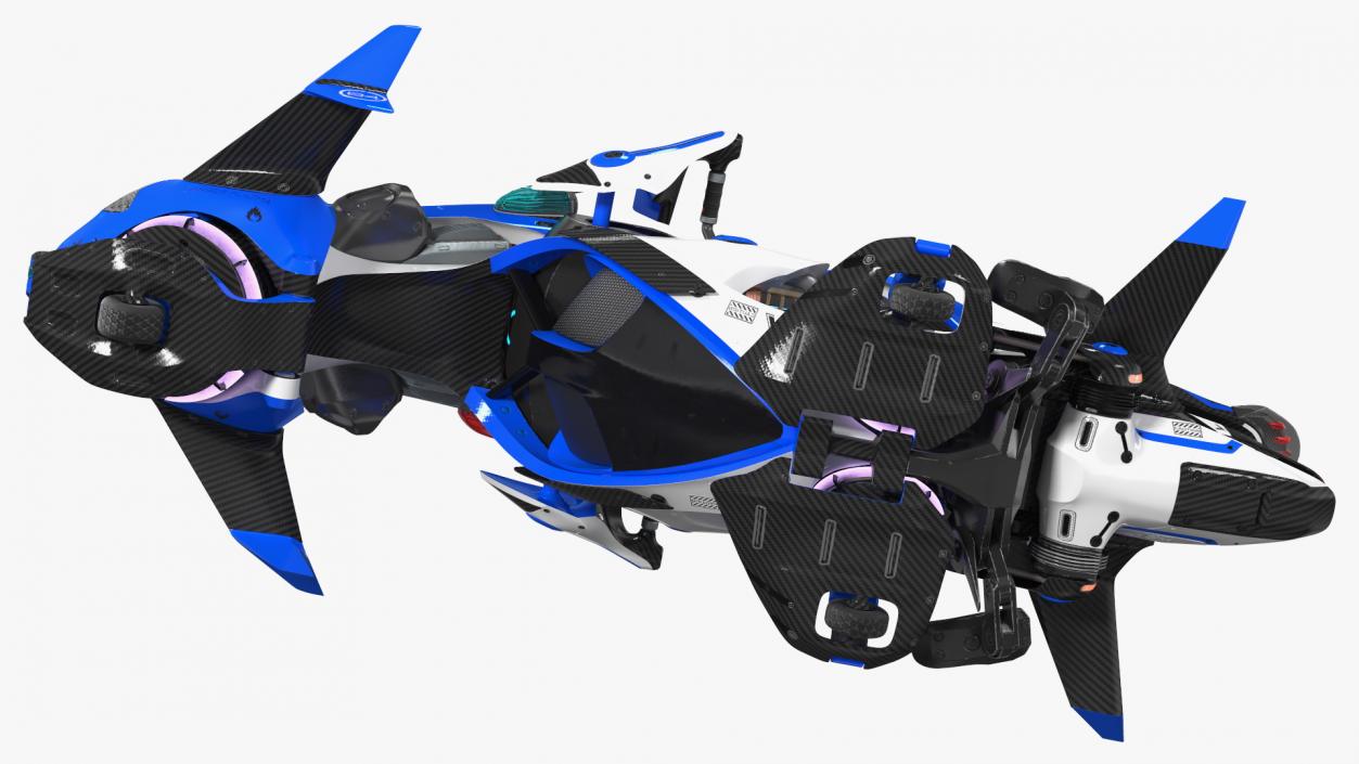 Scifi Fly Motorcycle Police 3D