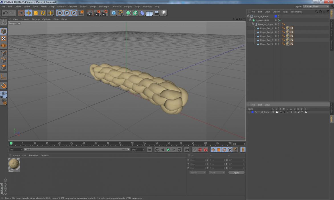 3D Piece of Rope model