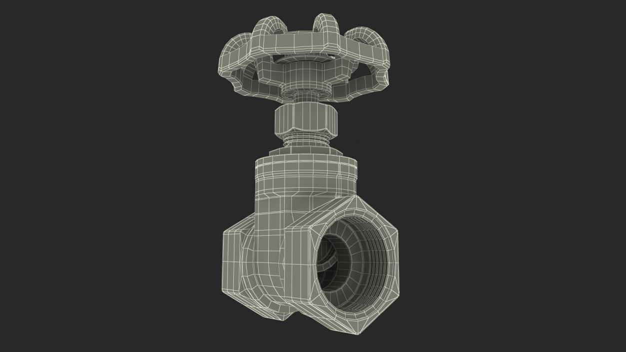 Bronze Gate Valve 3D