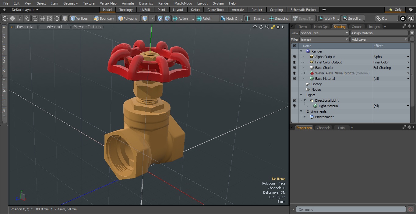 Bronze Gate Valve 3D