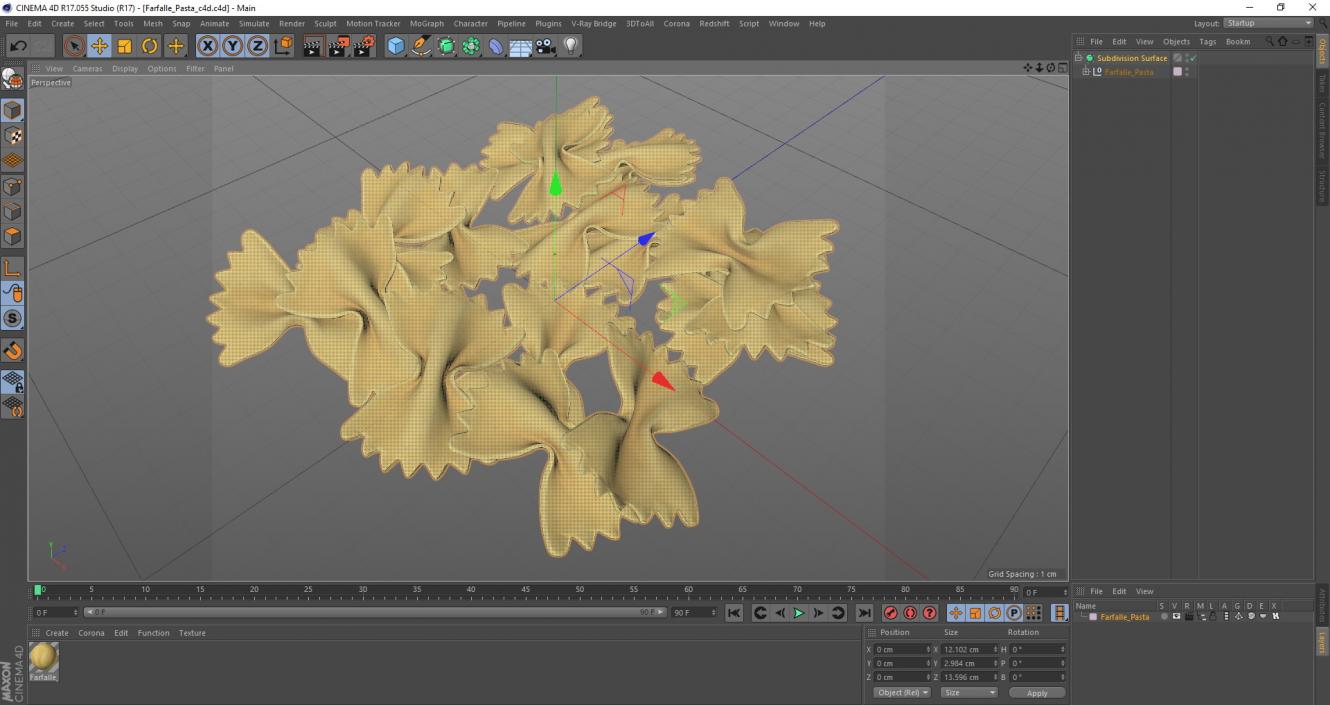 Farfalle Pasta 3D model