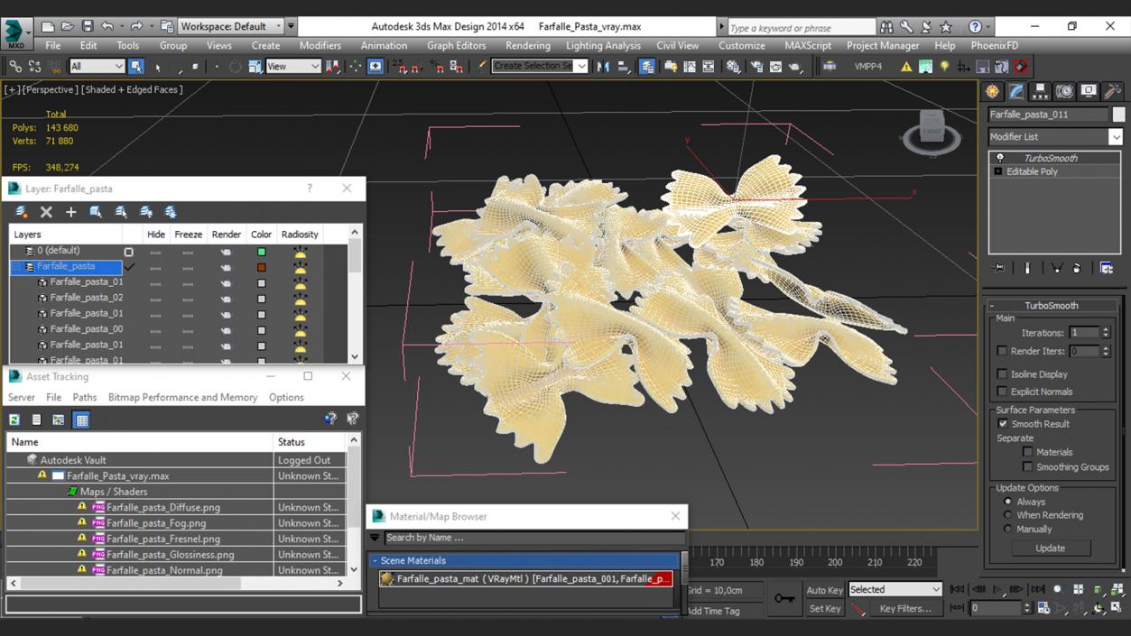 Farfalle Pasta 3D model