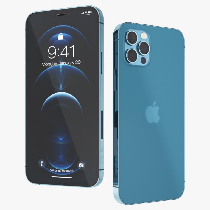 Apple iPhone 12 Pro Pacific Blue 3D