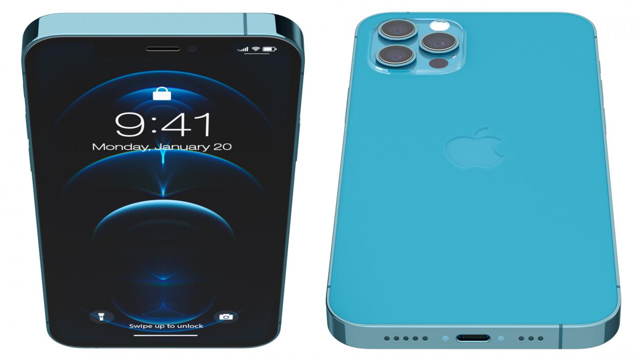 Apple iPhone 12 Pro Pacific Blue 3D