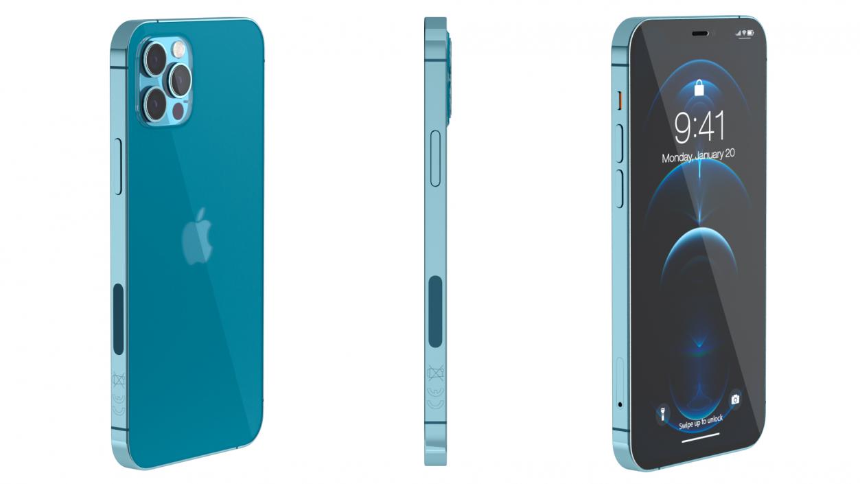 Apple iPhone 12 Pro Pacific Blue 3D