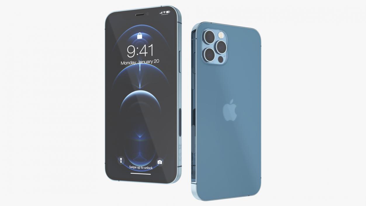 Apple iPhone 12 Pro Pacific Blue 3D