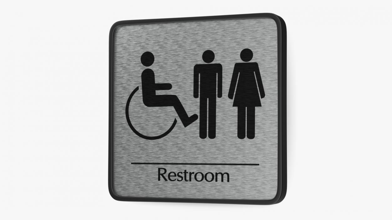 3D Unisex Wheelchair Accessible Restrooms Sign model