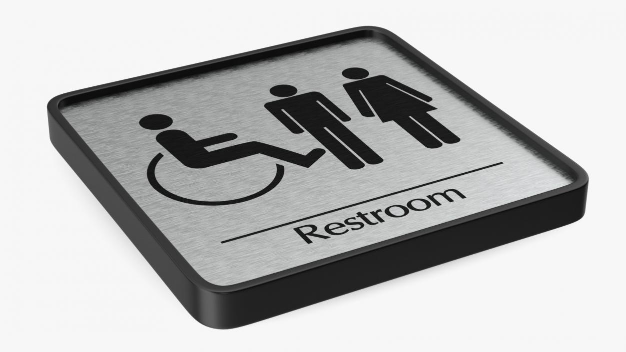 3D Unisex Wheelchair Accessible Restrooms Sign model