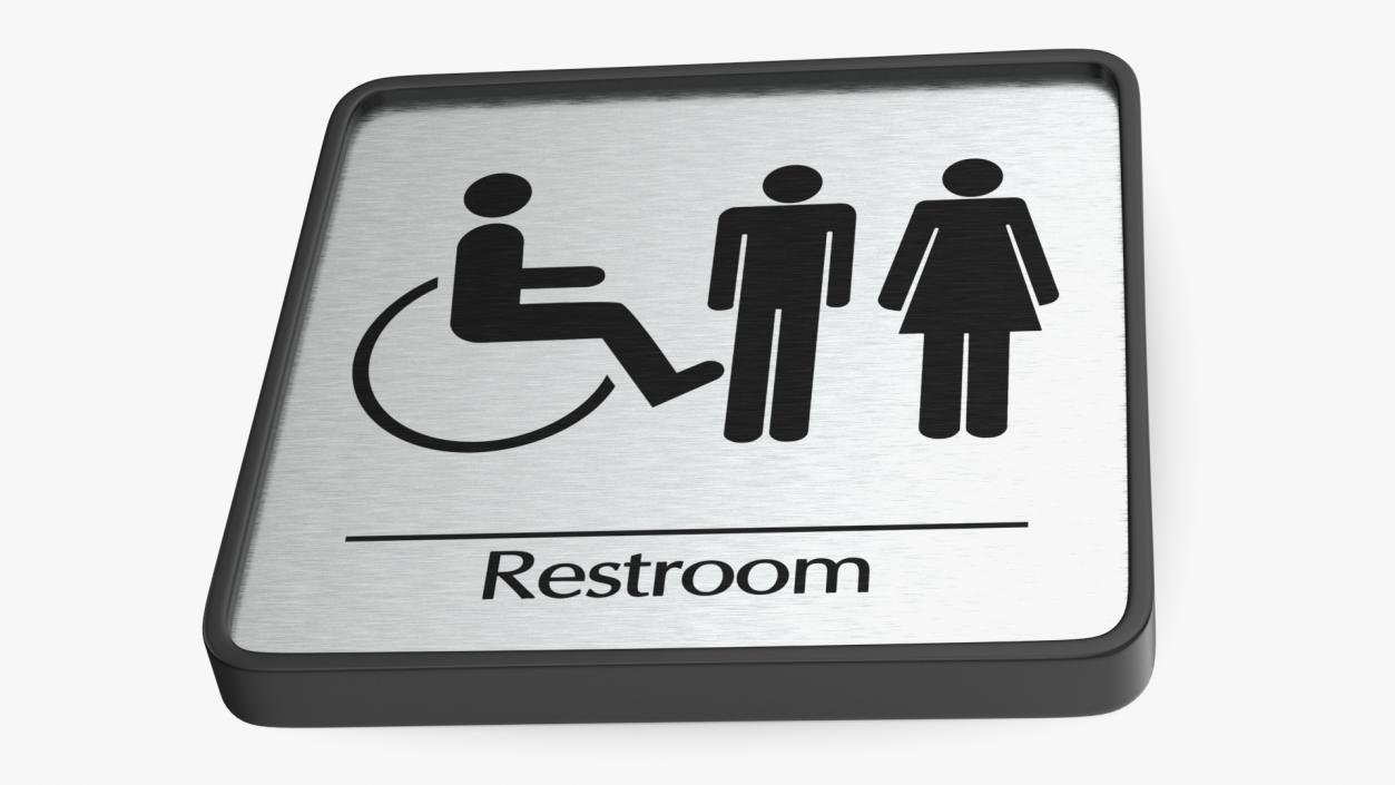 3D Unisex Wheelchair Accessible Restrooms Sign model