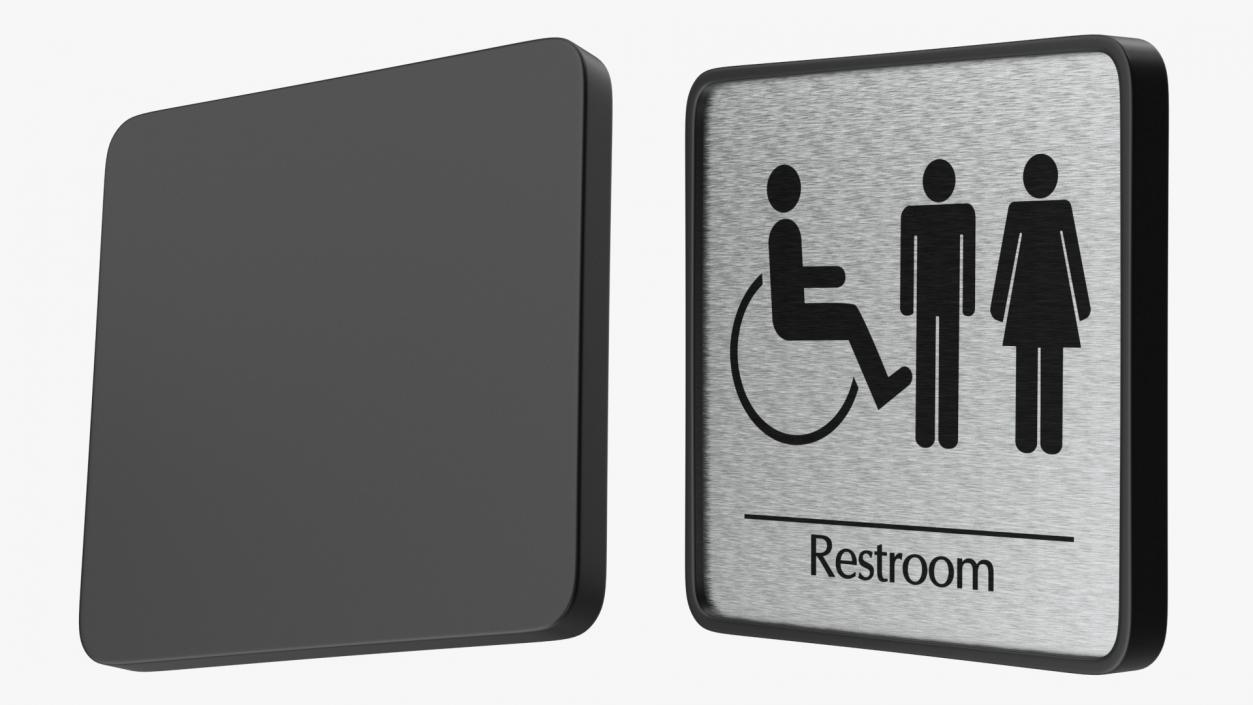 3D Unisex Wheelchair Accessible Restrooms Sign model