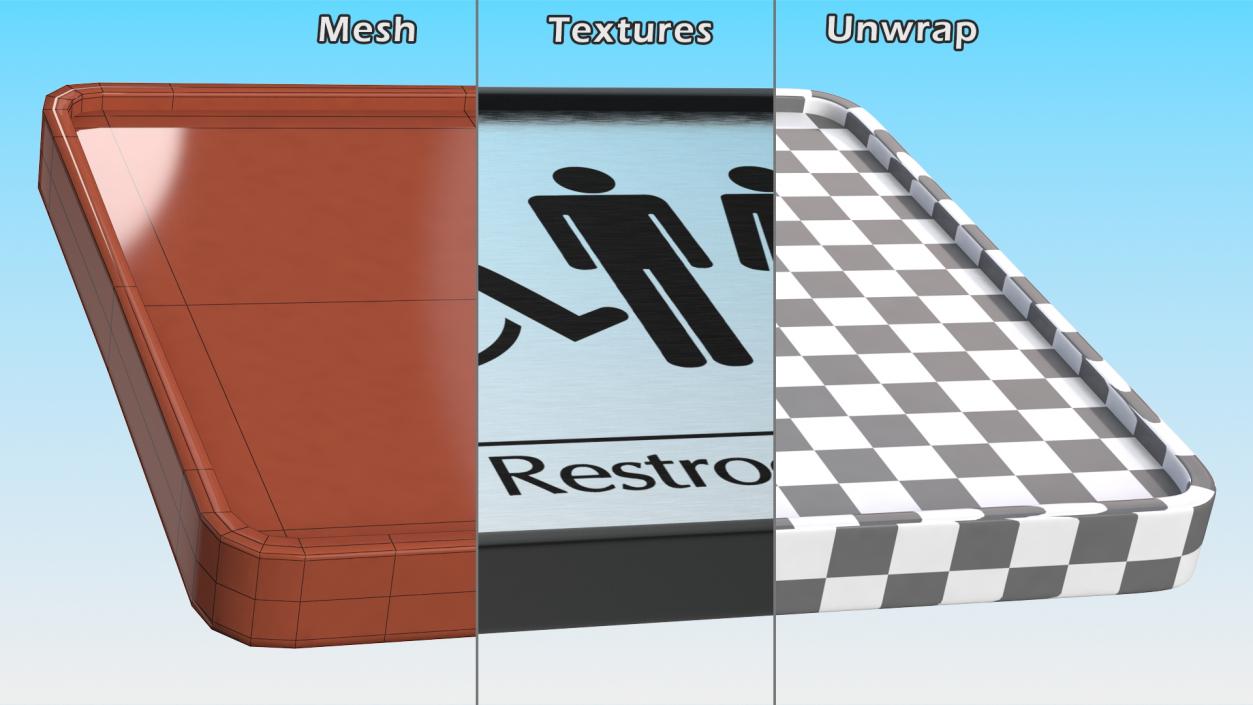 3D Unisex Wheelchair Accessible Restrooms Sign model