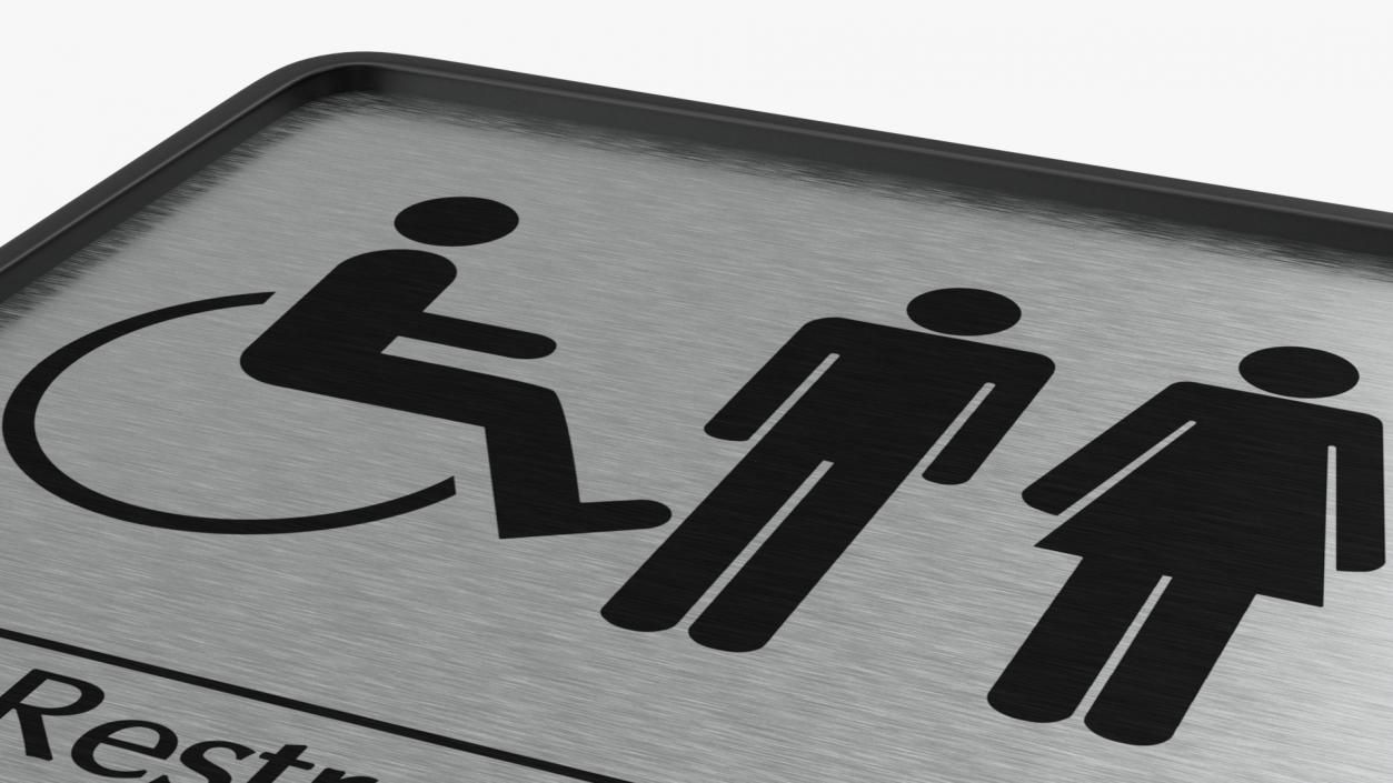 3D Unisex Wheelchair Accessible Restrooms Sign model