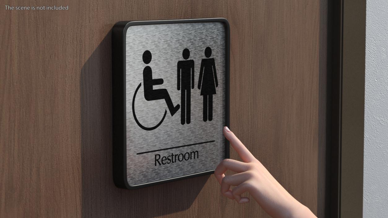 3D Unisex Wheelchair Accessible Restrooms Sign model