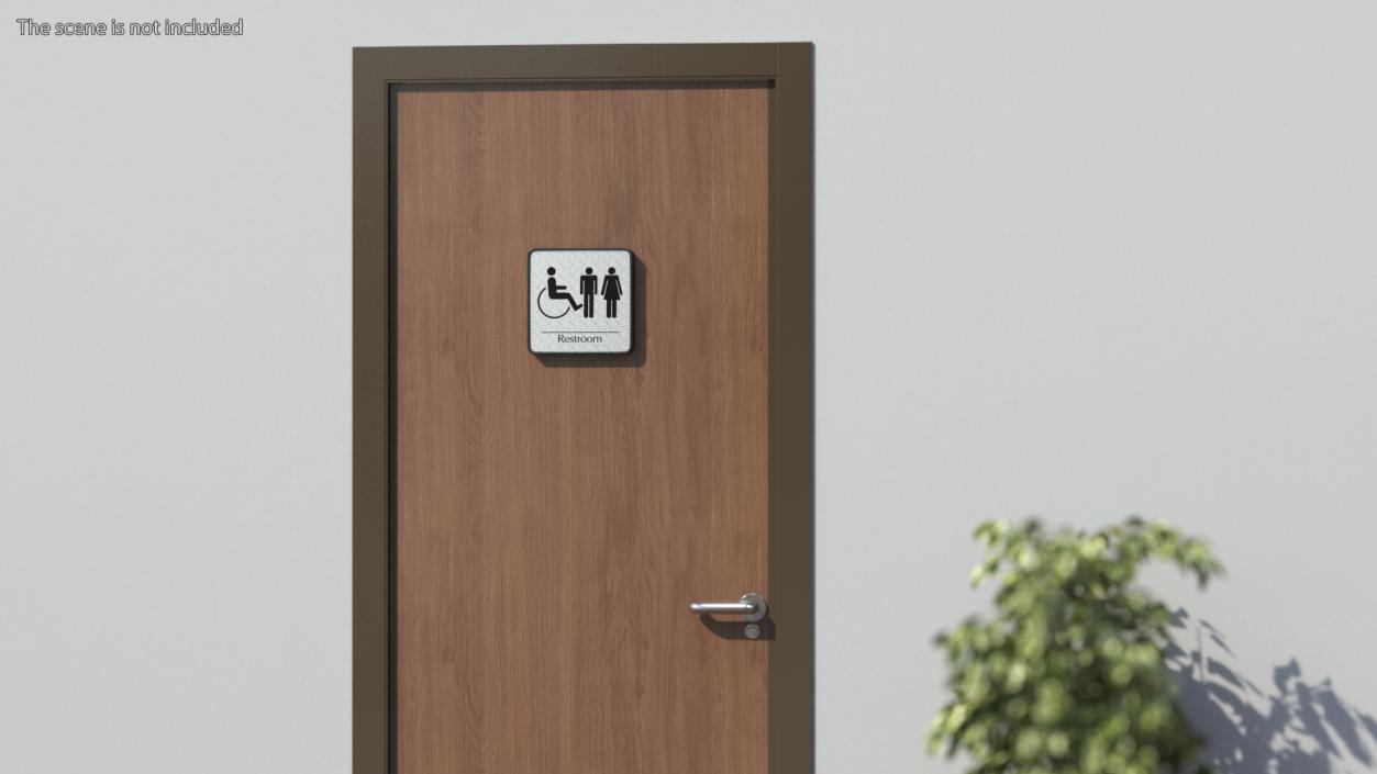 3D Unisex Wheelchair Accessible Restrooms Sign model