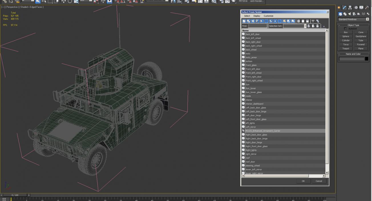 3D Humvee M1151 Enhanced Armament Carrier model