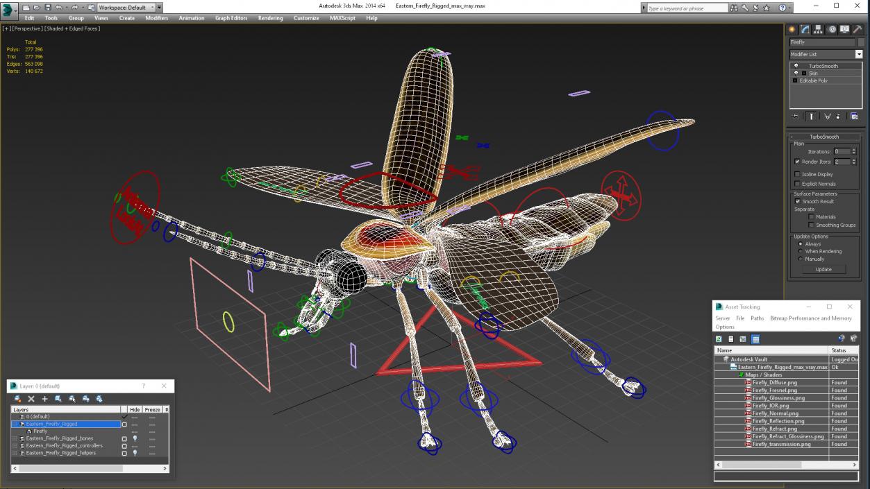 Eastern Firefly Rigged 3D