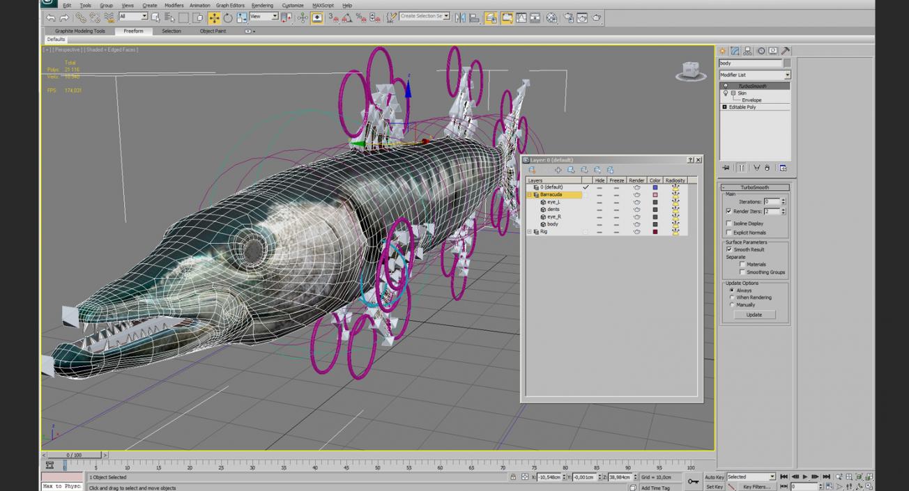 3D Barracuda Fish Rigged