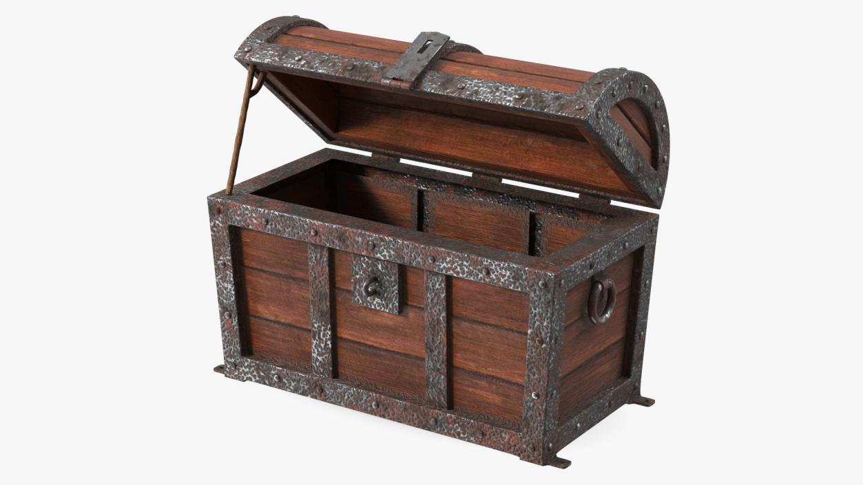 3D Ancient Wooden Chest Empty