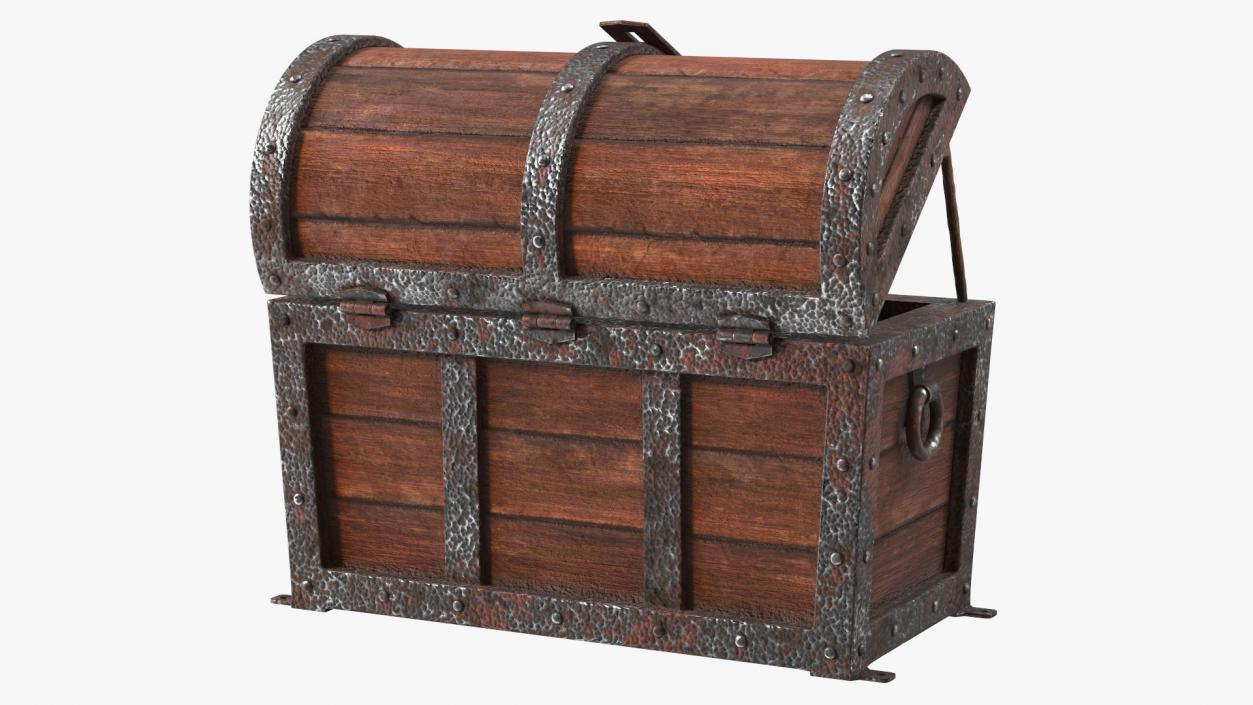 3D Ancient Wooden Chest Empty