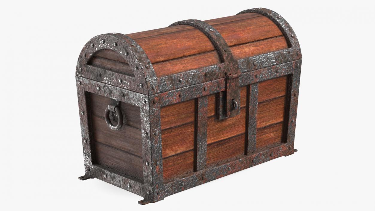 3D Ancient Wooden Chest Empty