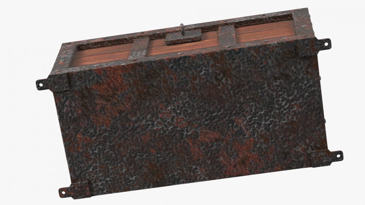 3D Ancient Wooden Chest Empty