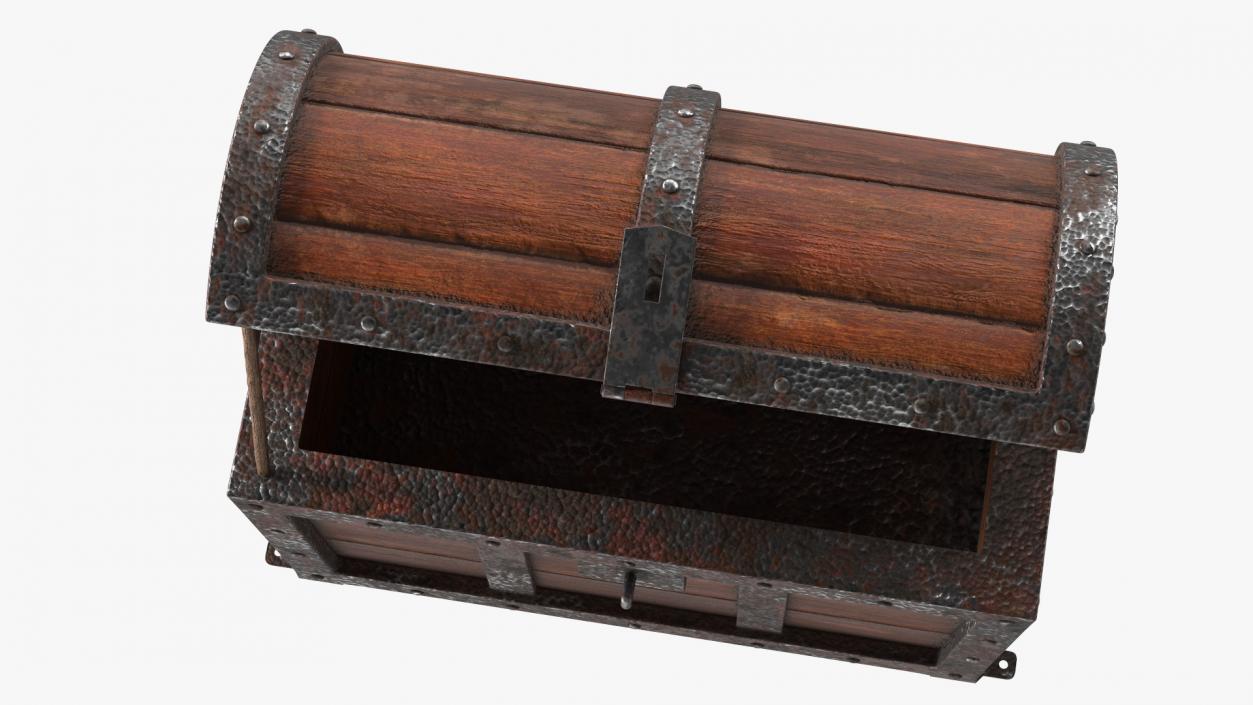 3D Ancient Wooden Chest Empty