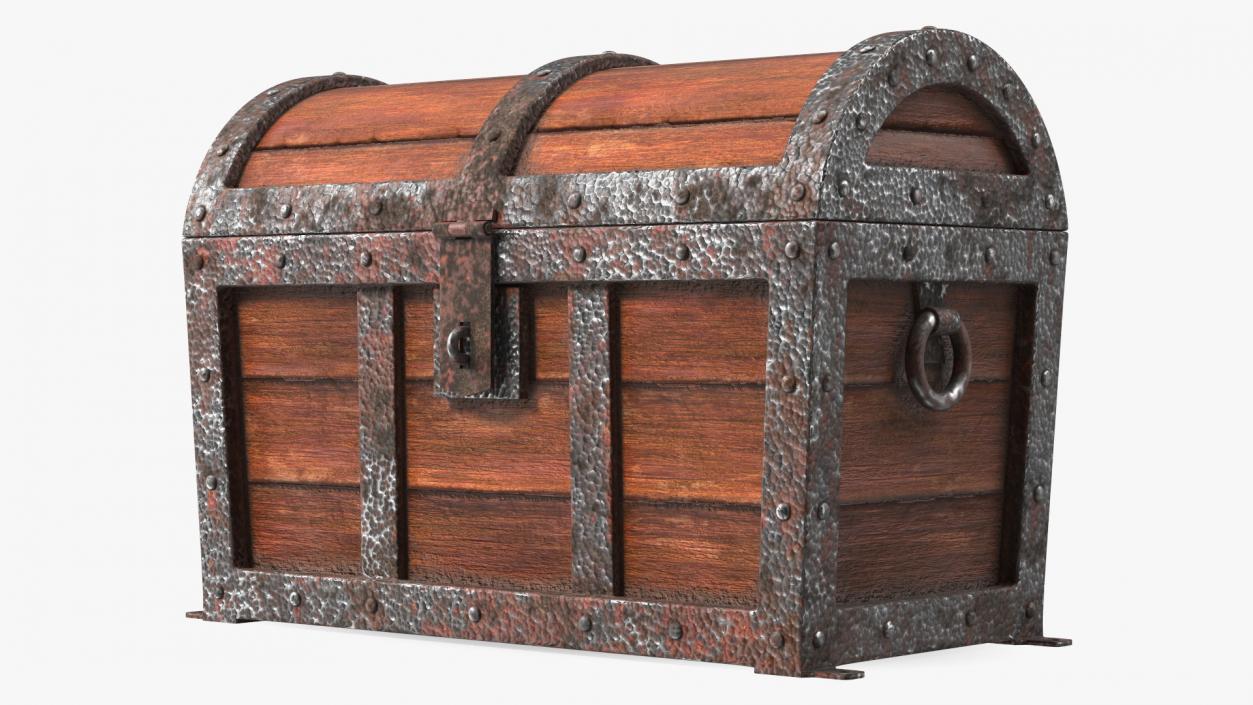 3D Ancient Wooden Chest Empty