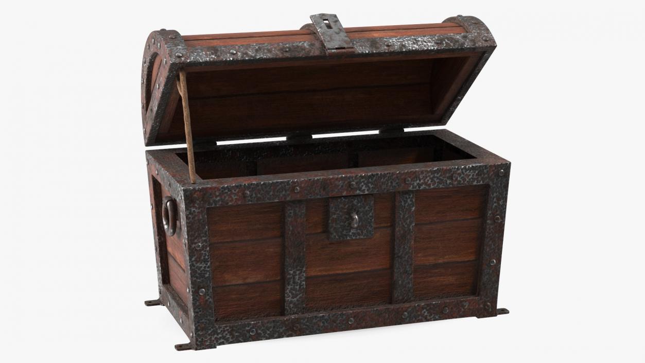 3D Ancient Wooden Chest Empty