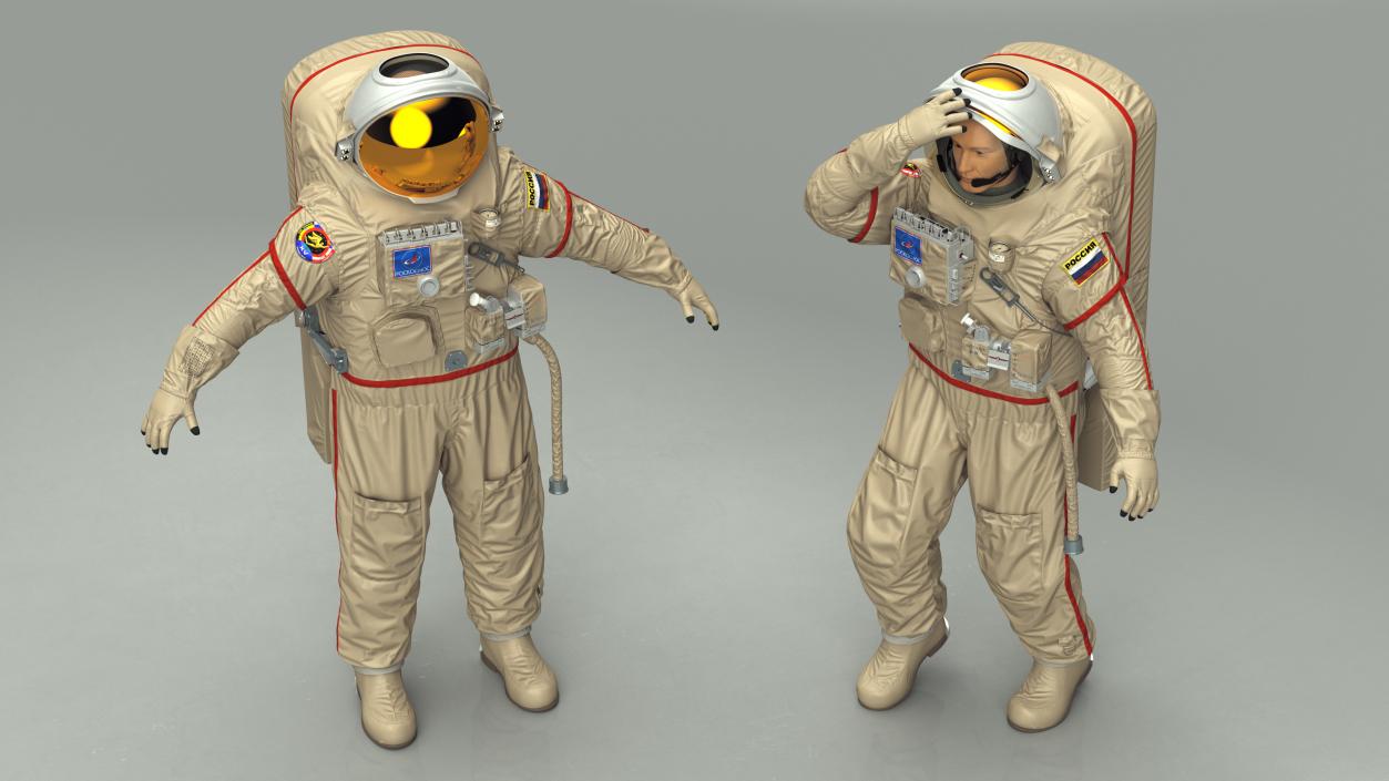 3D Astronaut Space Suit Orlan MK Rigged