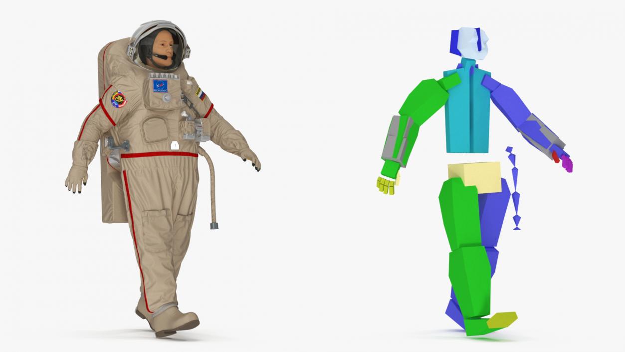 3D Astronaut Space Suit Orlan MK Rigged