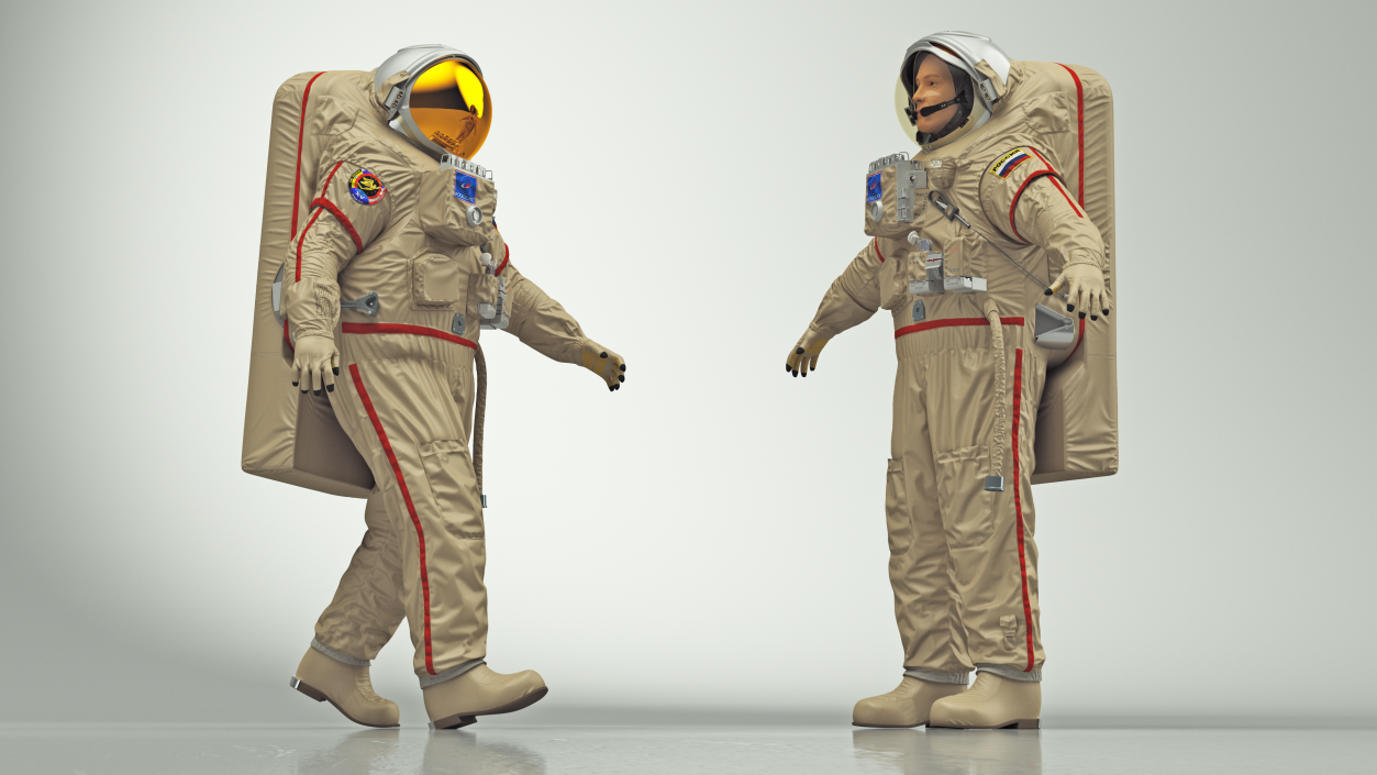 3D Astronaut Space Suit Orlan MK Rigged